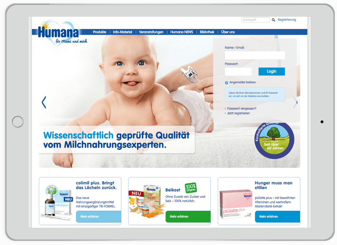 KloseDetering Werbeagentur Webdesign für Humana Health Care 