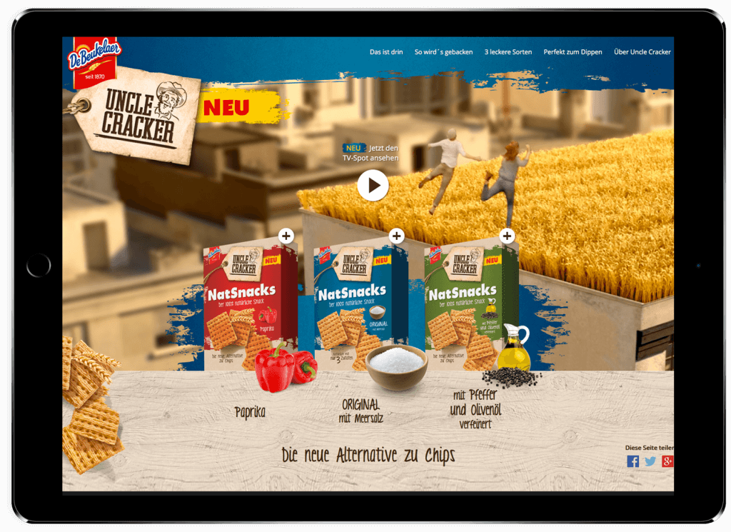 KloseDetering Werbeagentur Online Webdesign Uncle Cracker NatSnacks 